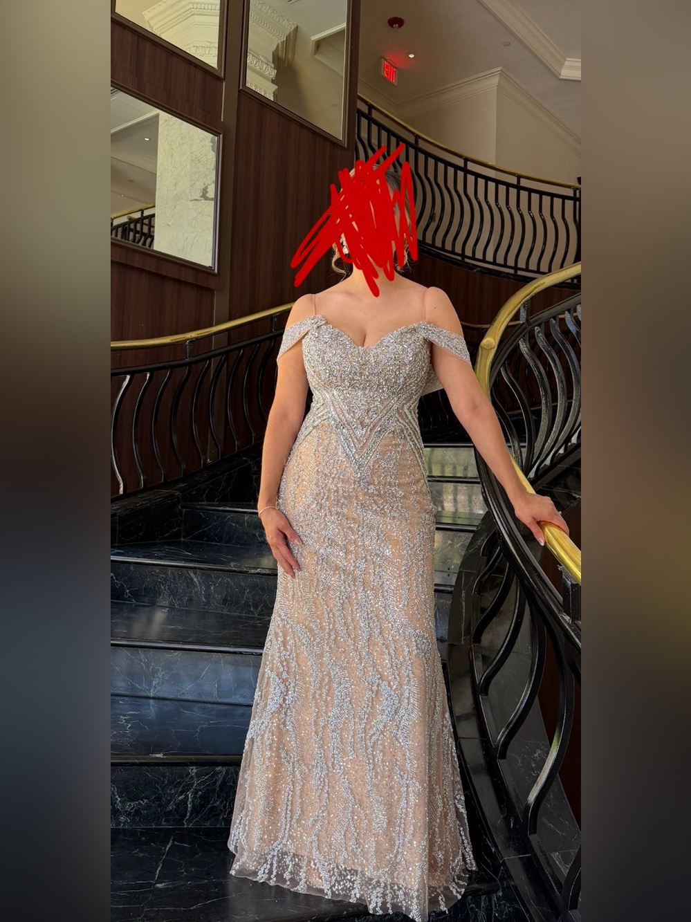 Silver Beaded Embellished Wedding Dress - Women - Picture 6 of 6